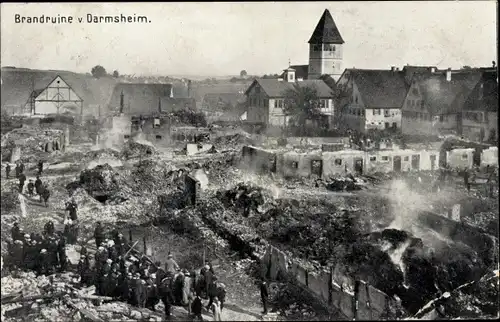 Ak Darmsheim Sindelfingen in Württemberg, Brand der Stadt August 1907