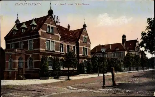 Ak Sindelfingen in Württemberg, Posthaus  und Schulhaus