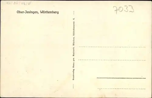 Ak Oberjesingen Herrenberg in Württemberg, Kirche, Hauptstraße, Totalansicht