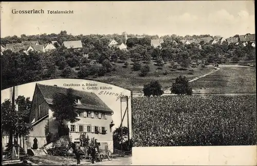 Ak Großerlach in Württemberg, Gasthof zum Rössle, Totalansicht