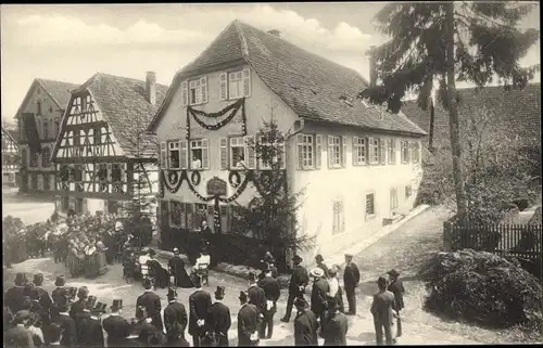 Ak Maulbronn im Schwarzwald, Enthüllung der Gedenktafel f. Dr. Ferd. v. Steinbeis in Oelbronn 1907