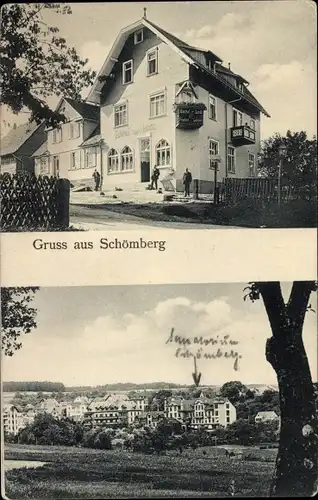 Ak Schömberg im Schwarzwald Württemberg, Gasthaus, Blick auf den Ort