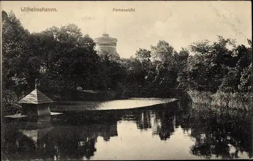 Ak Wilhelmshaven an der Nordsee, Park, Wasserturm