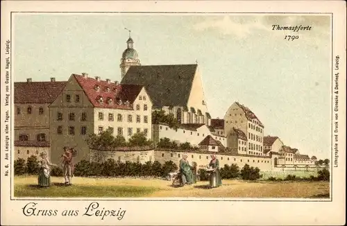 Litho Leipzig, Thomaspforte um 1790