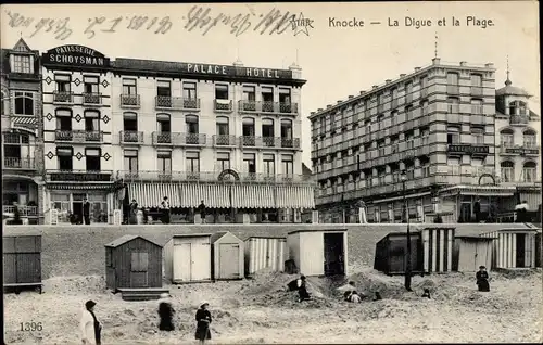 Ak Knokke Heist Heyst Knocke sur Mer Westflandern, La Digue et la Plage