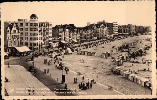 Ak Knokke Heist Heyst Knocke sur Mer Westflandern, Albert Plage, Panorama de la Digue