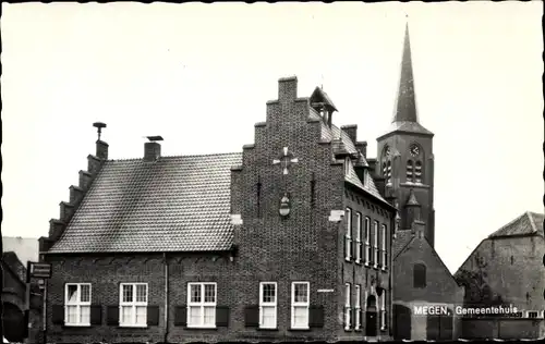 Ak Megen Nordbrabant, Gemeentehuis, Kirche