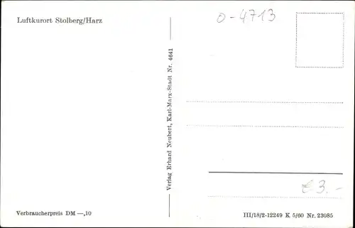 Ak Stolberg im Harz, Panorama