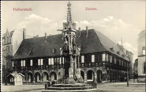 Ak Halberstadt am Harz, Zwicken, Denkmal