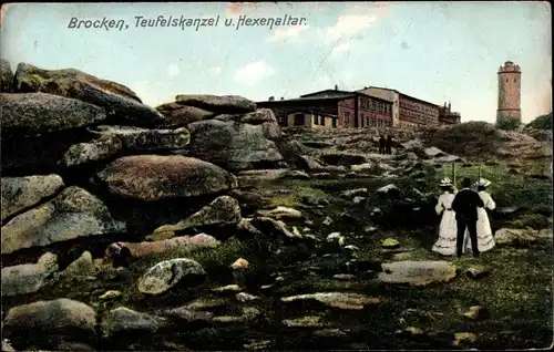 Ak Brocken Nationalpark Harz, Teufelskanzel, Hexenaltar