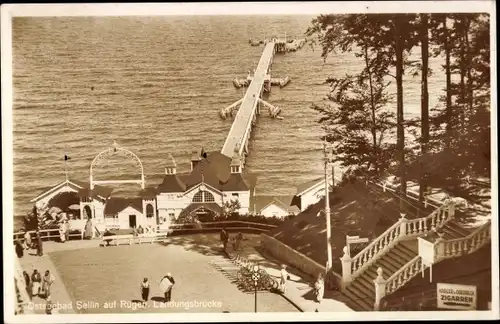Ak Ostseebad Sellin auf Rügen, Landungsbrücke