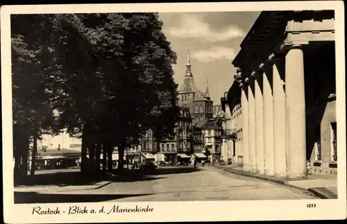 Ak Rostock in Mecklenburg, Marienkirche