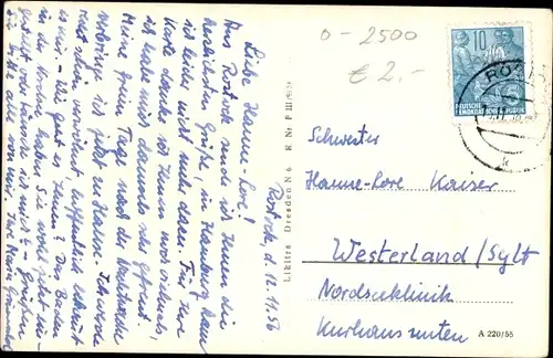 Ak Rostock in Mecklenburg, Marienkirche