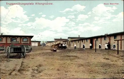 Ak Altengrabow Möckern in Sachsen Anhalt, Truppenübungsplatz, Neue Baracken