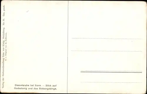 Künstler Ak Hoffmann, B., Bonn am Rhein, Kasselsruhe, Bad Godesberg, Siebengebirge