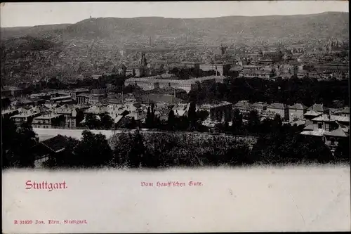 Ak Stuttgart in Württemberg, Blick vom Hauff'schen Gute