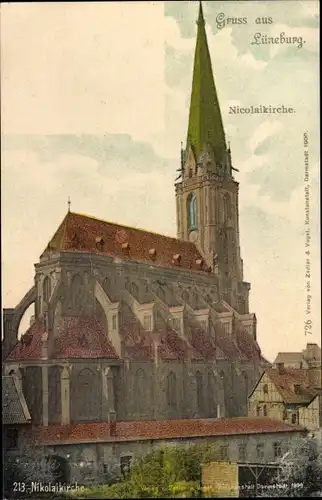 Ak Lüneburg in Niedersachsen, Blick auf die Nicolaikirche