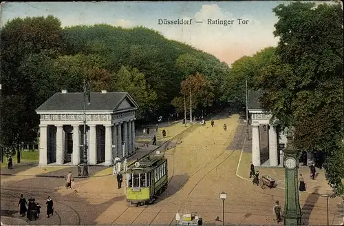 Ak Düsseldorf am Rhein, Ratinger Tor, Straßenbahn Nr. 11