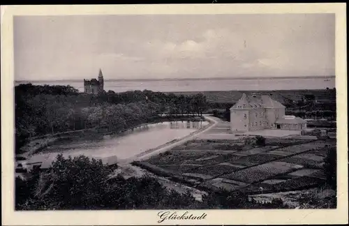 Ak Glückstadt an der Elbe, Panorama