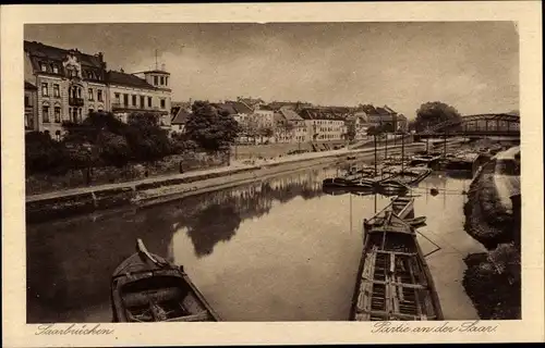Ak Saarbrücken im Saarland, Partie an der Saar