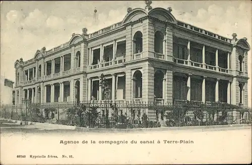 Ak Suez Ägypten, Agence de la Compagnie du Canal a Terre Plain