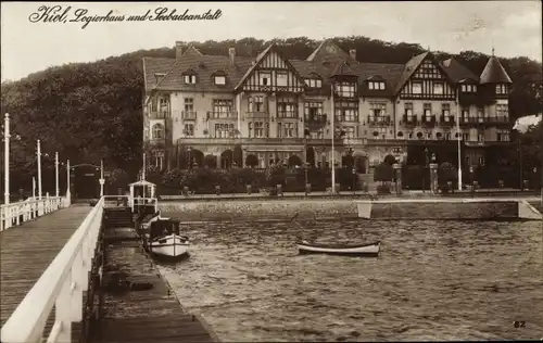 Ak Kiel in Schleswig Holstein, Logierhaus, Seebadeanstalt, Boote