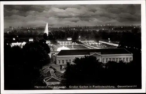 Ak Herrenhausen Hannover in Niedersachsen, Großer Garten, Festbeleuchtung