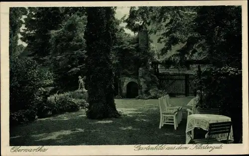 Ak Dresden Mobschatz Oberwartha, Gartenbild aus dem Klostergut