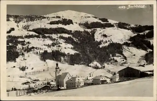 Ak Jochberg in Tirol, Panorama im Schnee