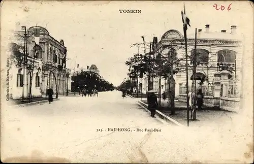 Ak Haiphong Vietnam, Rue Paul Bert