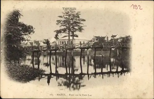 Ak Hanoi Tonkin Vietnam, Pont sur le Petit Lac
