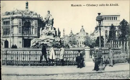 Ak Madrid Spanien, Cibeles y calle de Alcala