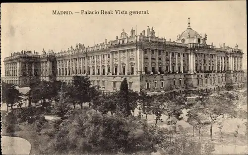 Ak Madrid Spanien, Palacio Real, Vista general