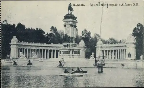 Ak Madrid Spanien, Retiro, Monumento a Alfonso XII