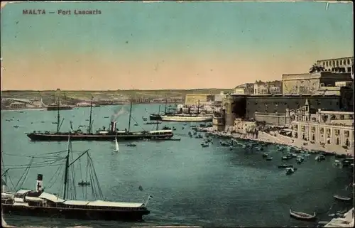 Ak Malta, Fort Lascaris, Dampfer