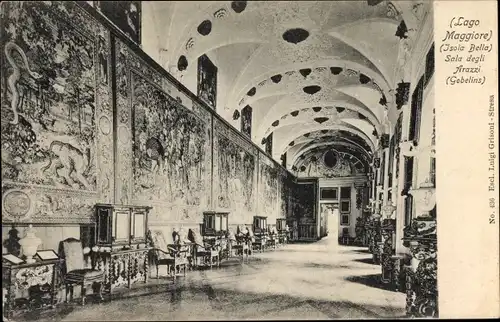 Ak Isola Bella Lago Maggiore Piemonte, Sala degli Arazzi