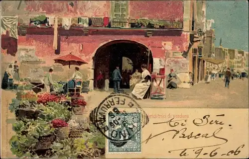 Litho Napoli Neapel Campania, Venditrici di verdura