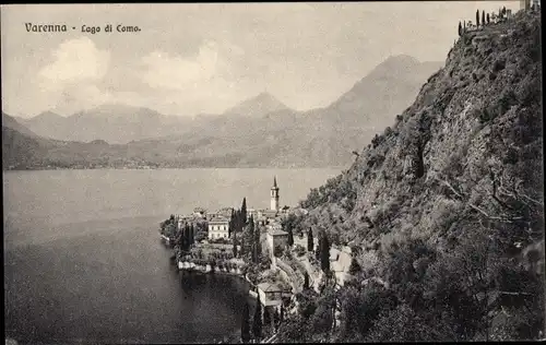 Ak Varenna Lombardia, Panorama, Lago di Como