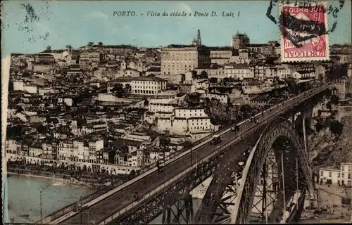 Ak Porto Portugal, Stadtblick, Brücke