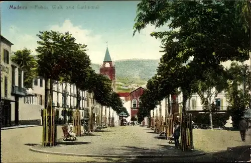 Ak Insel Madeira Portugal, Public Walk and Cathedral