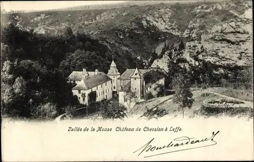 Ak Dinant Wallonien Namur, Chateau Chession a Leffe, Vallée de la Meuse