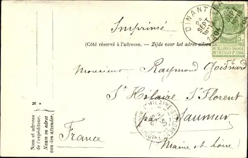 Ak Dinant Wallonien Namur, Chateau Chession a Leffe, Vallée de la Meuse