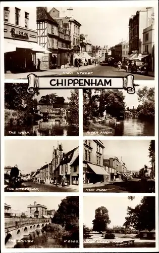 Ak Chippenham Wiltshire England, High Street, The Weir, River Avon, Bridge