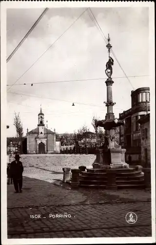 Ak O Porriño Galicien Spanien, Platz, Kirche