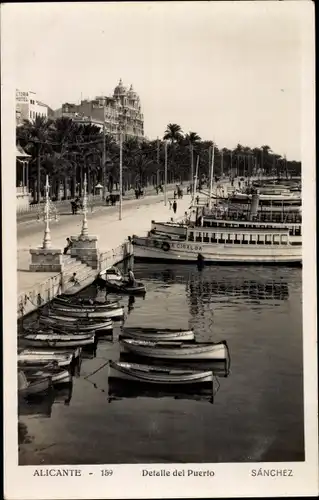 Ak Alicante Valencia Spanien, Puerto, Boote
