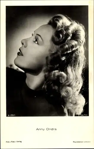 Ak Schauspielerin Anny Ondra, Portrait im Profil, Frau von Max Schmeling