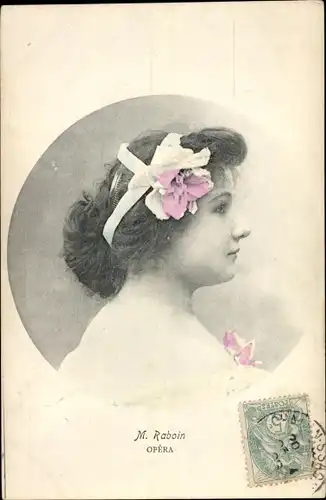 Ak Opernsängerin M. Raboin, Portrait im Profil