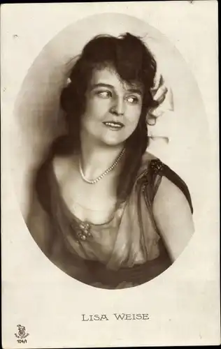 Ak Schauspielerin Lisa Weise, Portrait