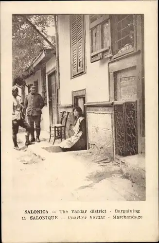 Ak Saloniki Thessaloniki Griechenland, Quartier Vardar, Marchandage