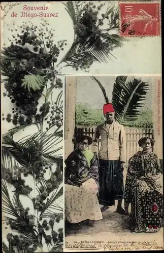 Ak Diego Suarez Antsiranana Madagaskar, Groupe d'Indigene, Palmen, Einheimische